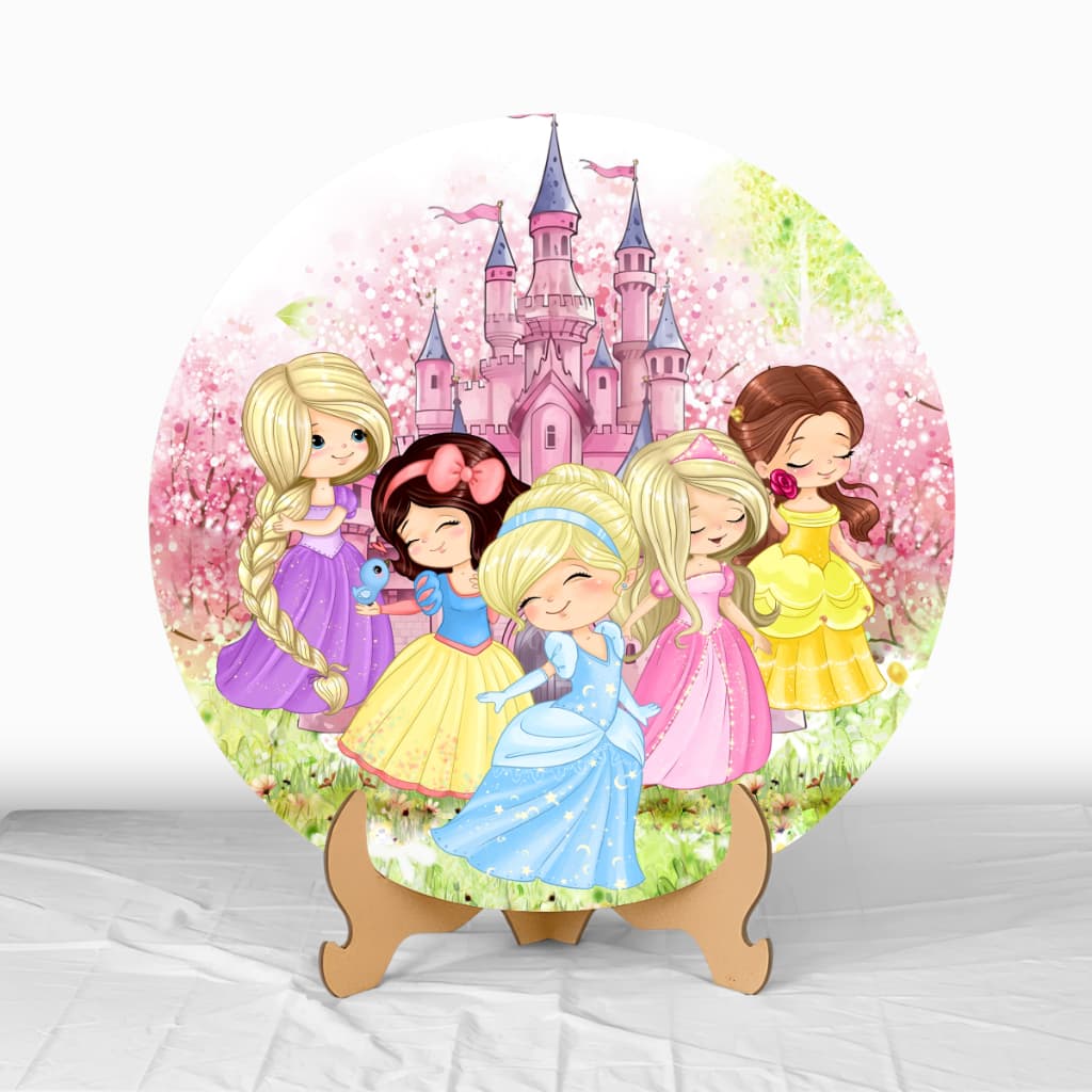 Mini Painel Decoração Capa Painel 50x50 Princesas Festa Aniversário Infantil Desenho Colorido