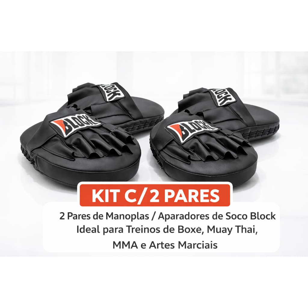 Kit 2 Manopla Muay Thai Manopla Para Treino de Boxe Block Aparador De Soco Muay-Thai (2 pares)
