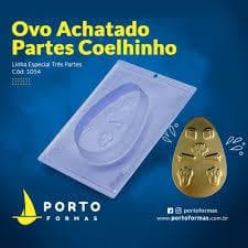 Forma 3 partes (2acetato+1silicone) ovo de pascoa chocolate ovo achatado partes coelho