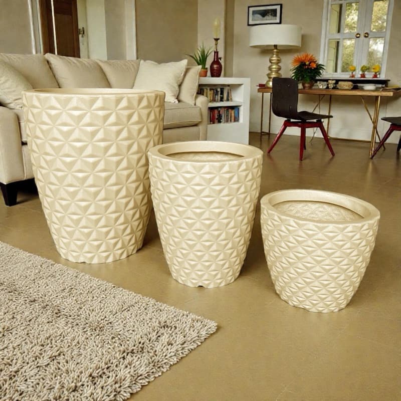 Vaso Coluna Diamante N1 N2 + Vaso Bojo Todos acompanham Prato Coletor