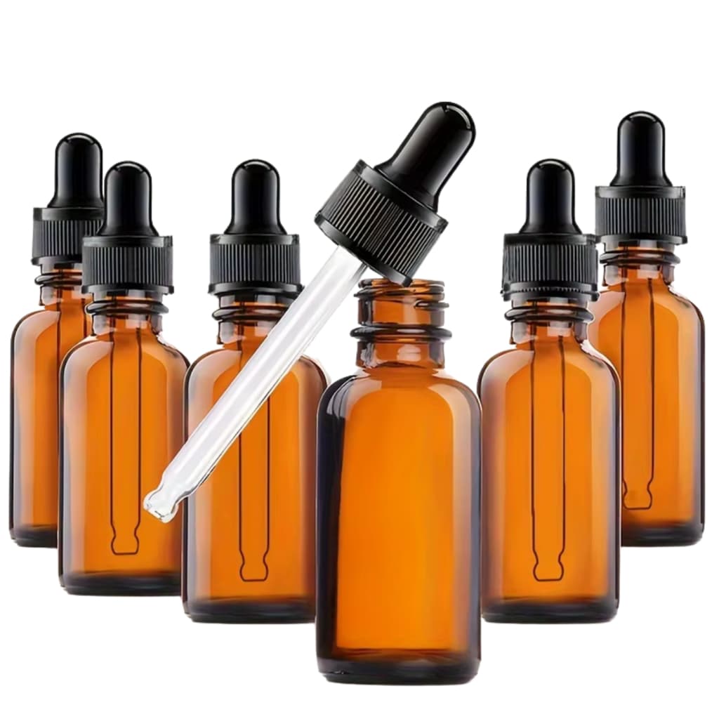 5 Frascos Conta Gotas 30ml Vidro Âmbar Tampa C/ Lacre - Óleos Essenciais, Aromaterapia, Lembrancinha