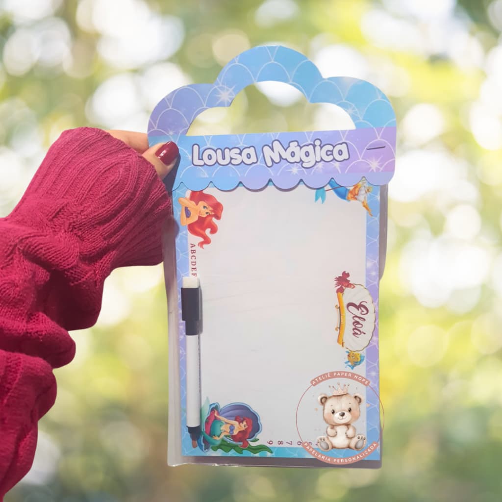 Lousa Mágica Pequena Sereia - Lousa mágica Ariel - Lembrancinha Pequena Sereia - Lousa Magica