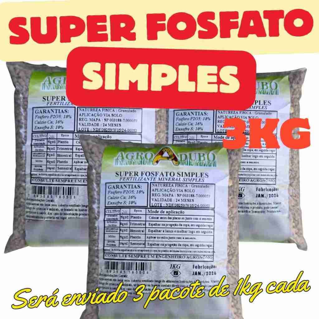 Fertilizante Super Fosfato Simples 3Kg Adubo