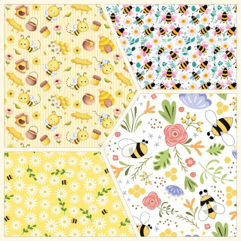 50cm Tricoline Abelhas 100% Algodão Larg 1,50m – Estampado