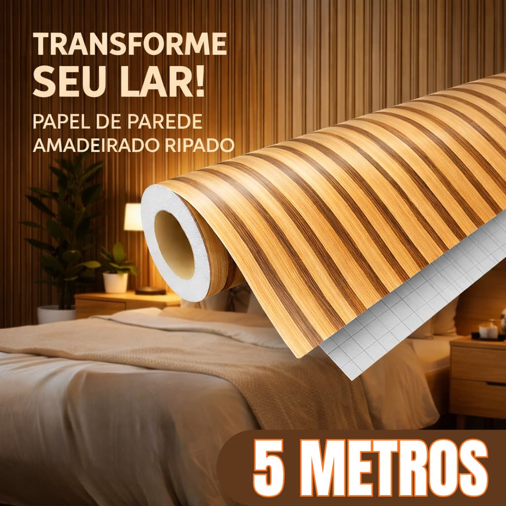 Papel Adesivo Parede 5 Metros Lavável Cozinha Impermeável Sala Resistente a Calor Quarto Autoadesivo