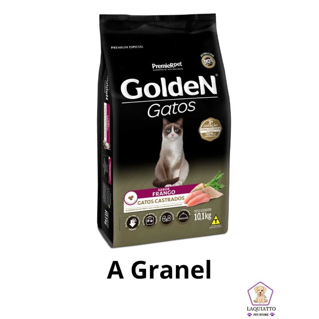 Golden Gatos Castrados Frango ou Carne 1 kg a Granel