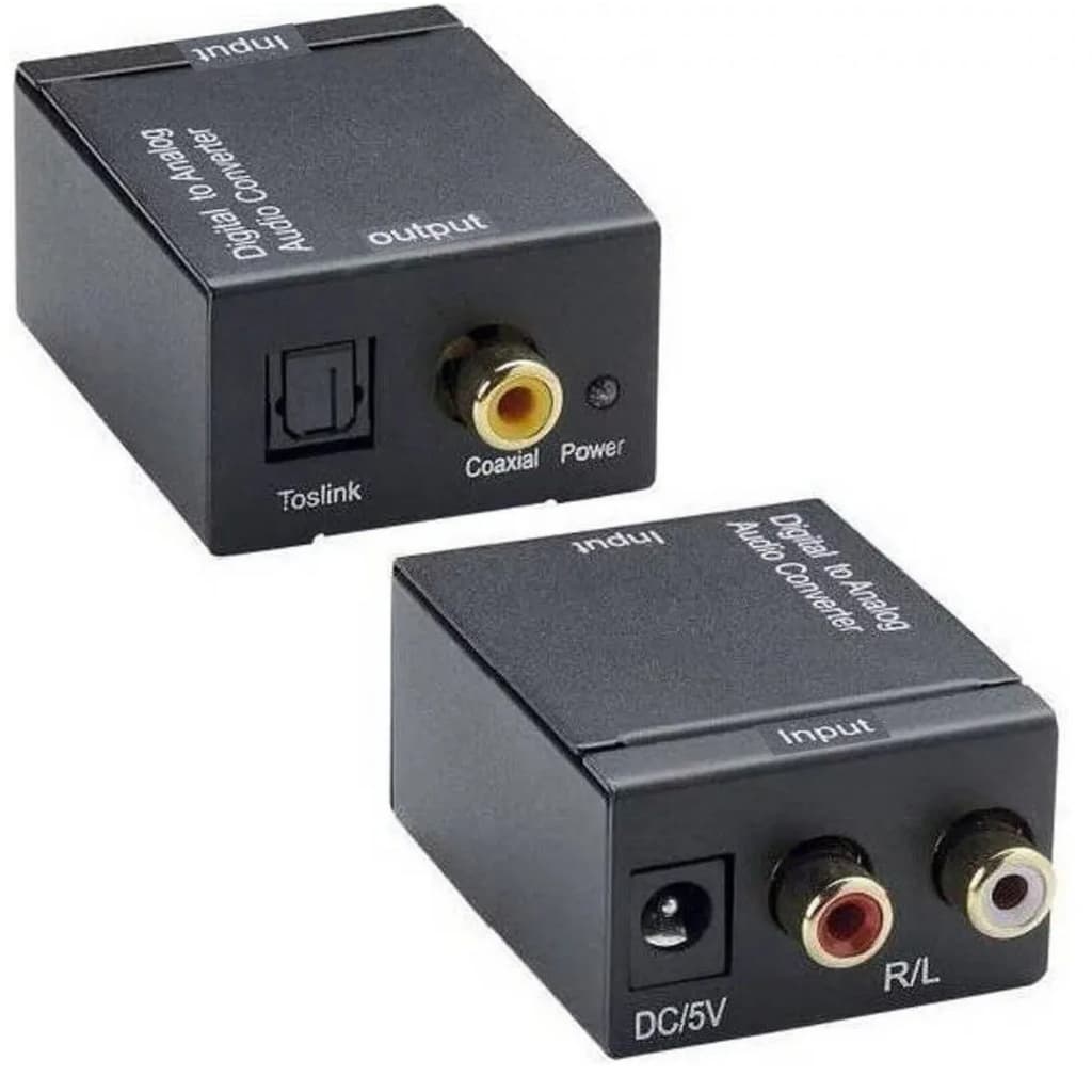 CONVERSOR DE ÁUDIO ANALÓGICO RCA LR PARA DIGITAL OPTICO TOSLINK