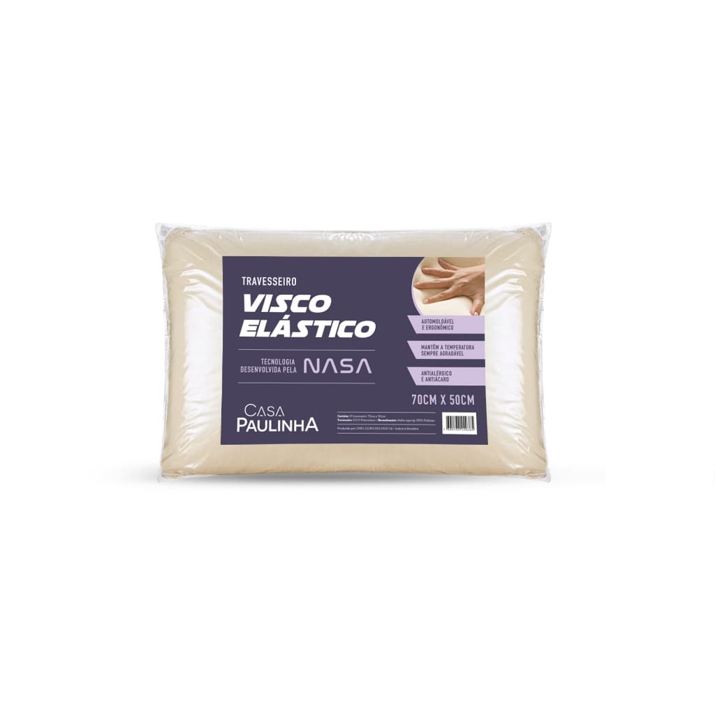 Travesseiro Viscoelástico Nasa 70cm X 50cm Ortopédico
