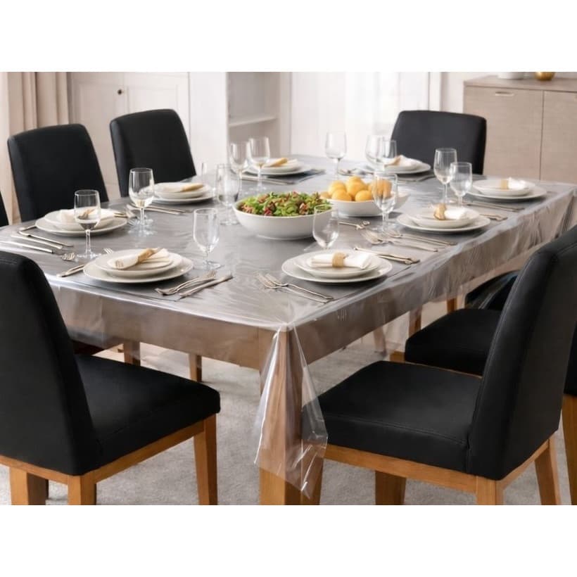 Toalha de Mesa Transparente PVC Antiderrapante | Anti Mancha | Protege Madeira | Todas Medidas