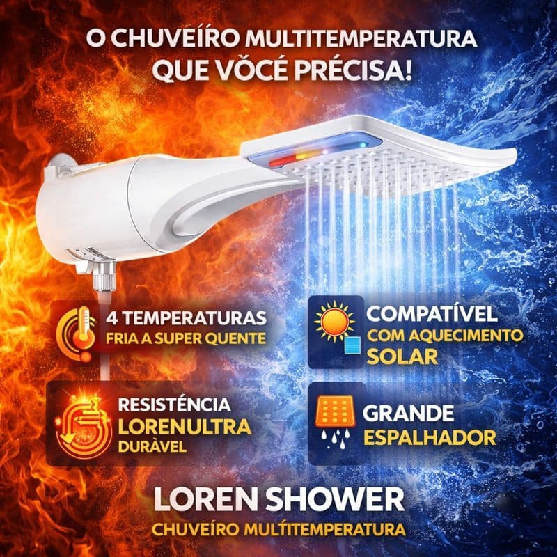 Chuveiro Ducha Loren Shower Multitemperaturas 7500W 220V