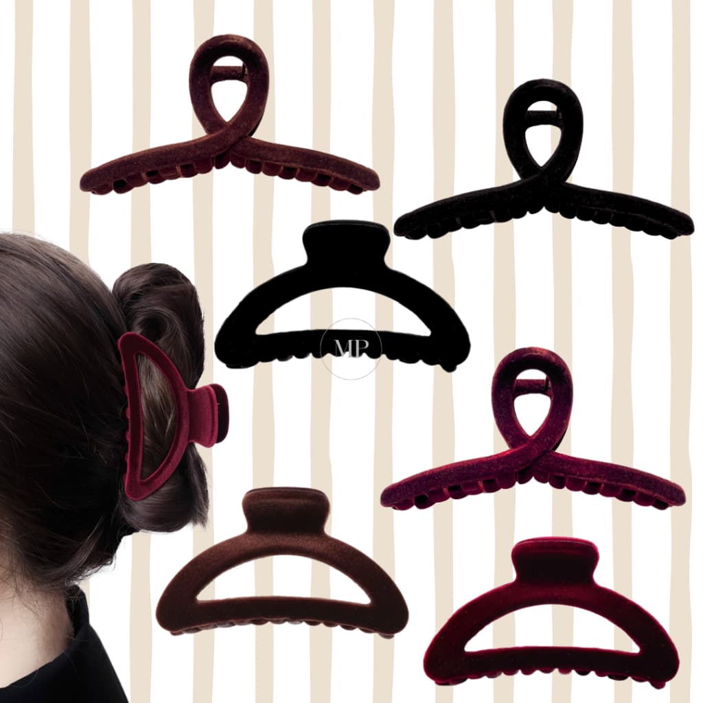 Piranha Prendedor De Cabelo Aveludada 8-11 cm Agarrador De Coque Resistente