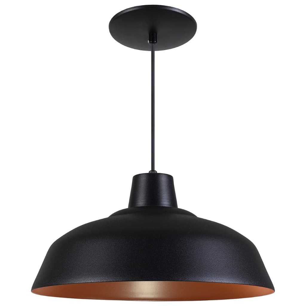 Pendente Retrô 34cm Alumínio Industrial Vintage Luminária Lustre Cabo 2,30 metros  -  T&T Iluminação
