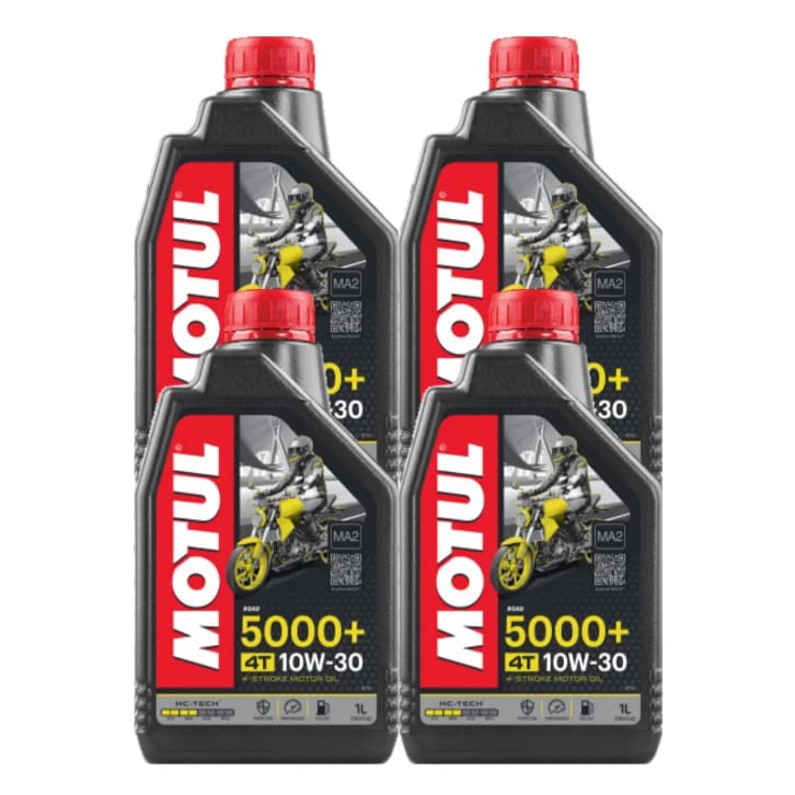 Kit 4l Óleo De Motor Moto Motul 5000+ 10w30 Semi-sintético