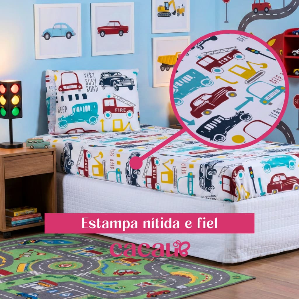 Jogo De Lençol Solteiro 2 Peças Estampado