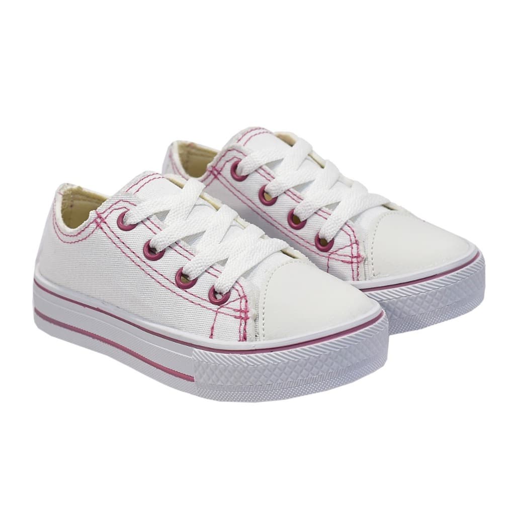 Tenis Baby Casual Star Azul Jeans Lona Detalhe Pink Modinha Bebe