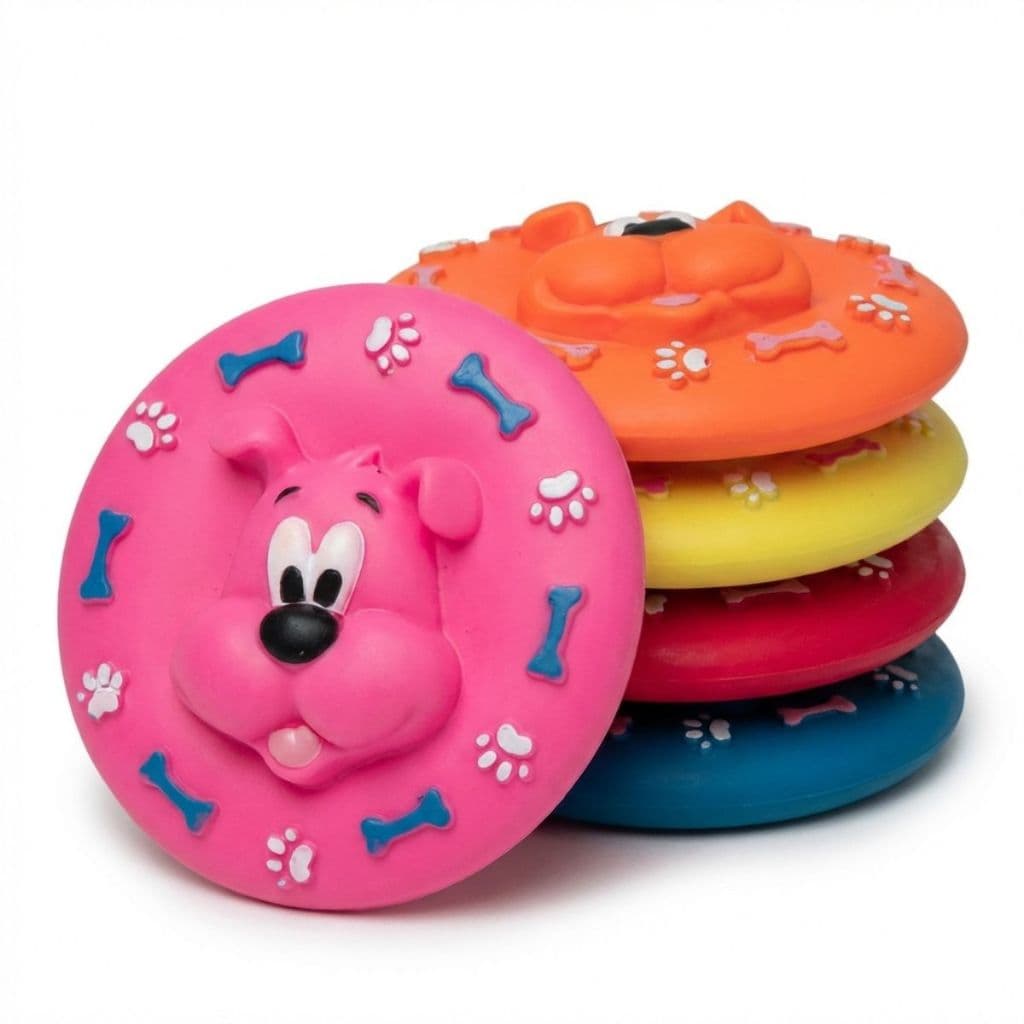 Brinquedo para Cachorros Disco Colorido Cara de Cachorro DOG145 Unidade