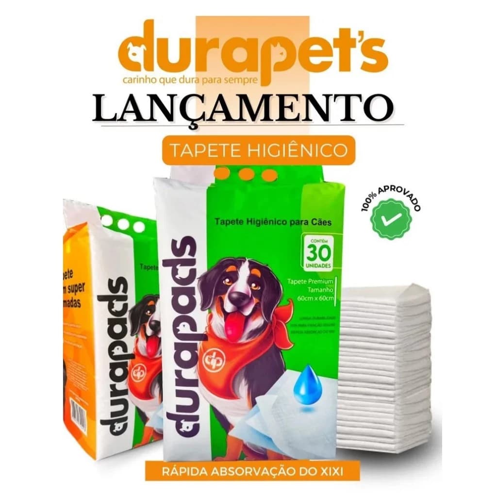 Tapete Higiênico Absorvente para Cães 60x80cm – 30 Unidades