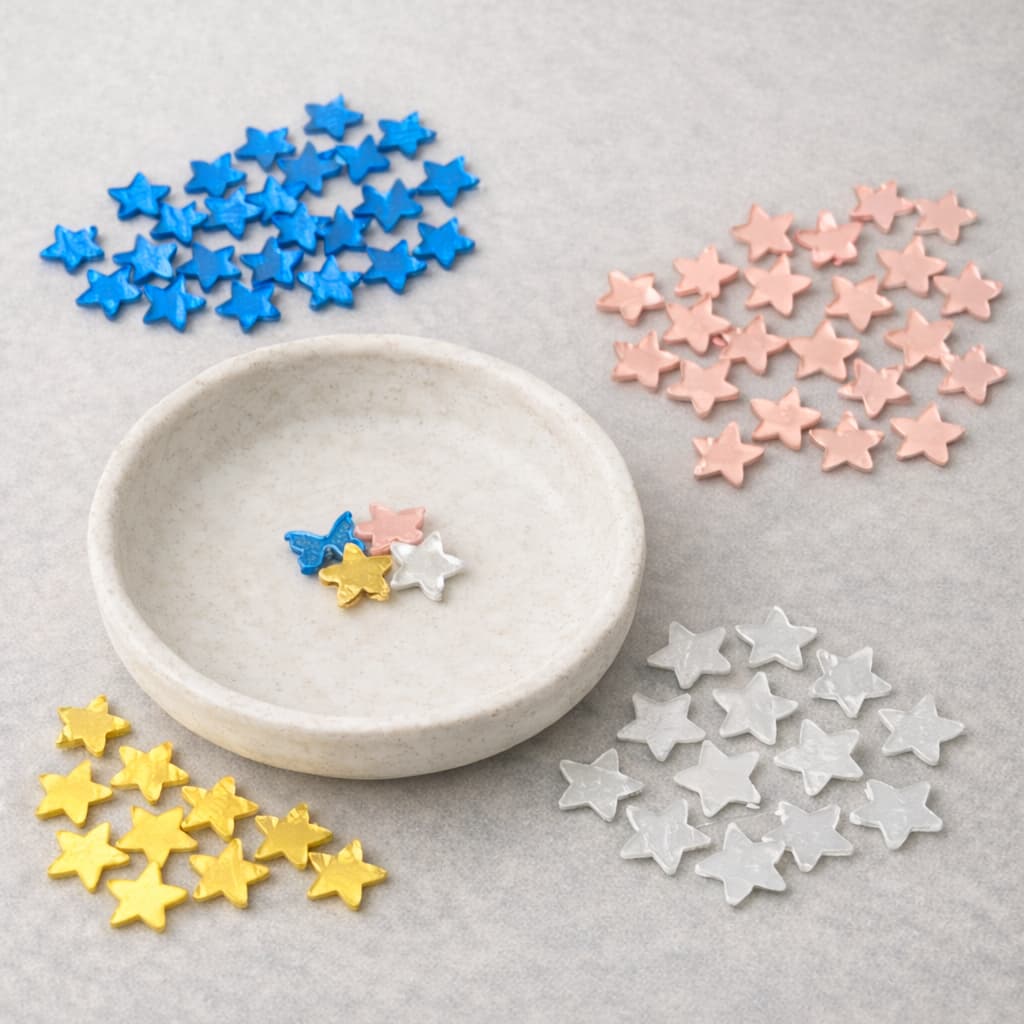 Mini Aplique em Acrílico Espelhado Estrelinha 1,0cm x 0,9cm