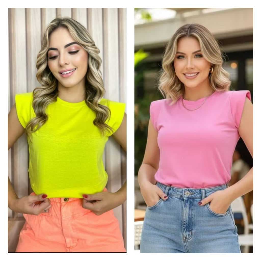 KIT 2 BLUSAS MUSCLE TEE FEMININA – ESTILO E CONFORTO DONNA RICA T-SHIRTS