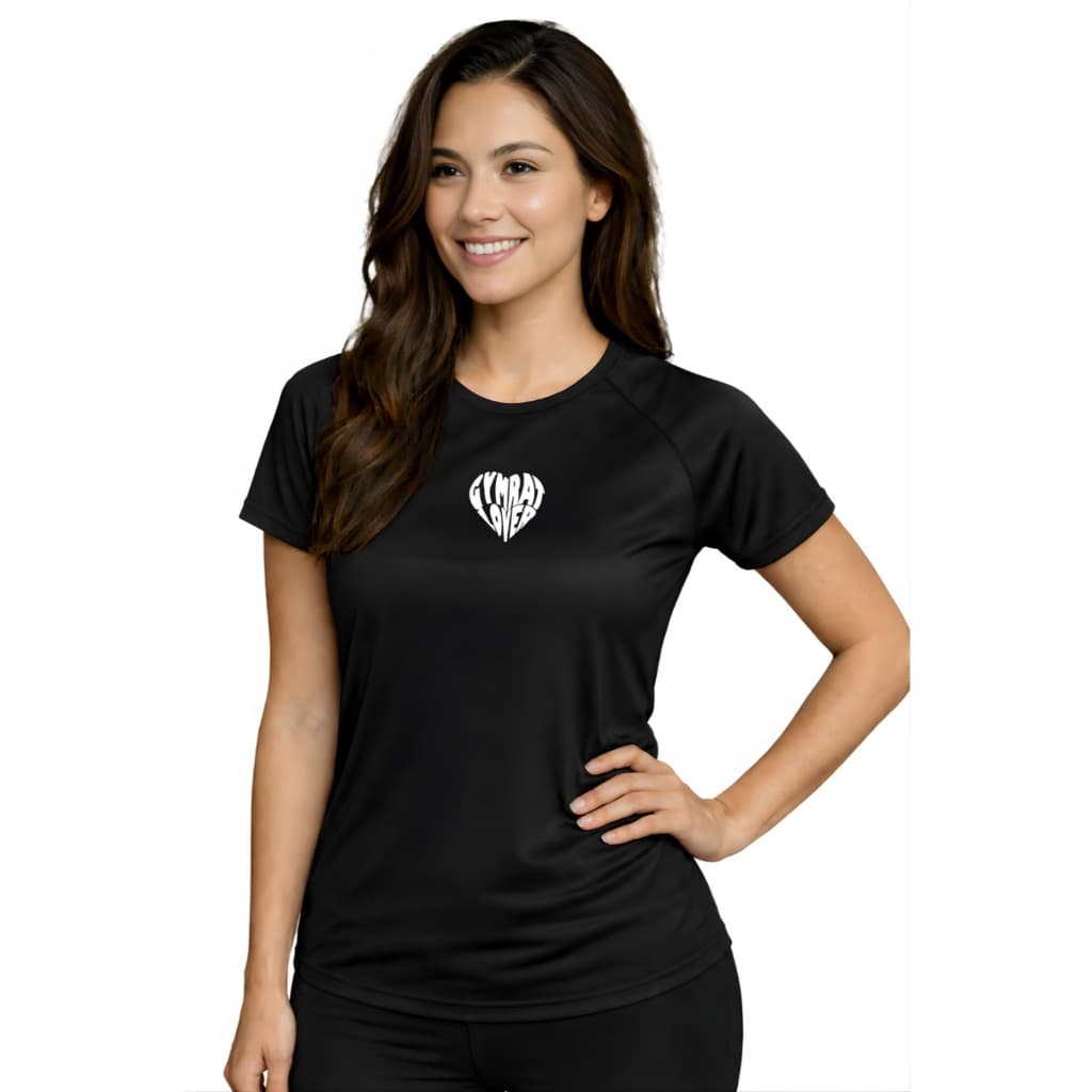Blusa GYMRAT Feminina Dry Fit Academia Fitness Treino Camiseta Logo Branca