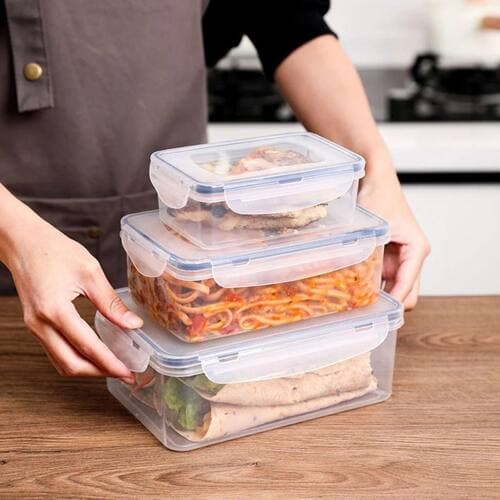 KIT Com 6 Potes De Mantimentos Herméticos Plásticos Para Marmita Tamanhos Diversos