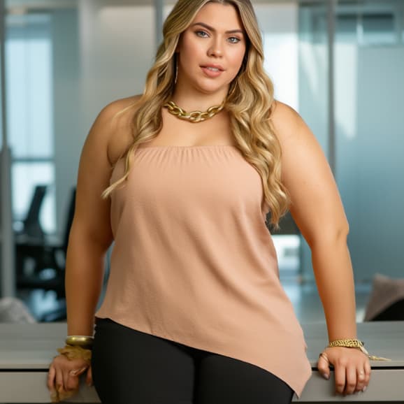 Blusa Feminina Tomara que Caia Chic e Elegante Casual para Sair Look Tendencia Plus Tamanho Grande GG