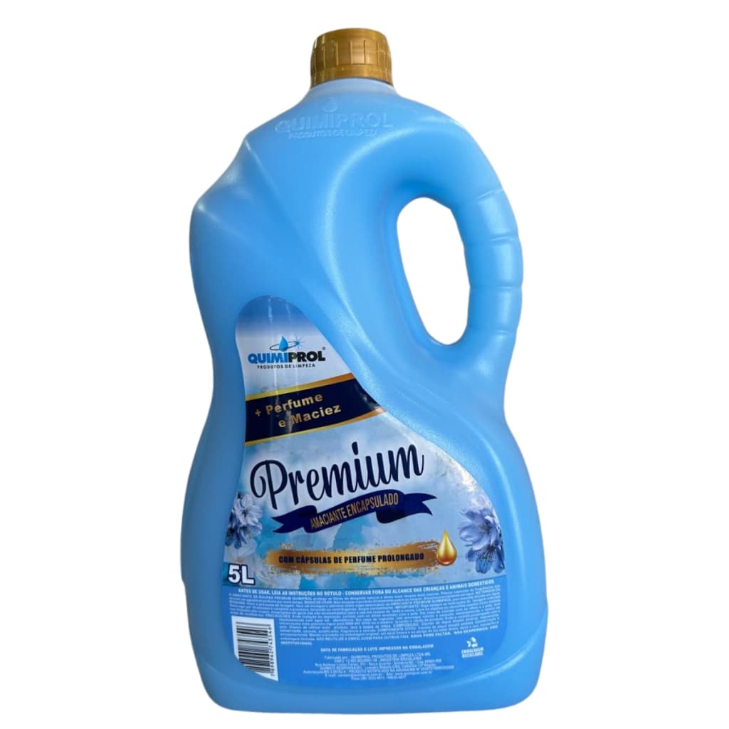 Amaciante de Roupas Quimiprol 5L Premium Encapsulado - Tradicional - Rosa - Azul - Soft - Clean  - Concentrado