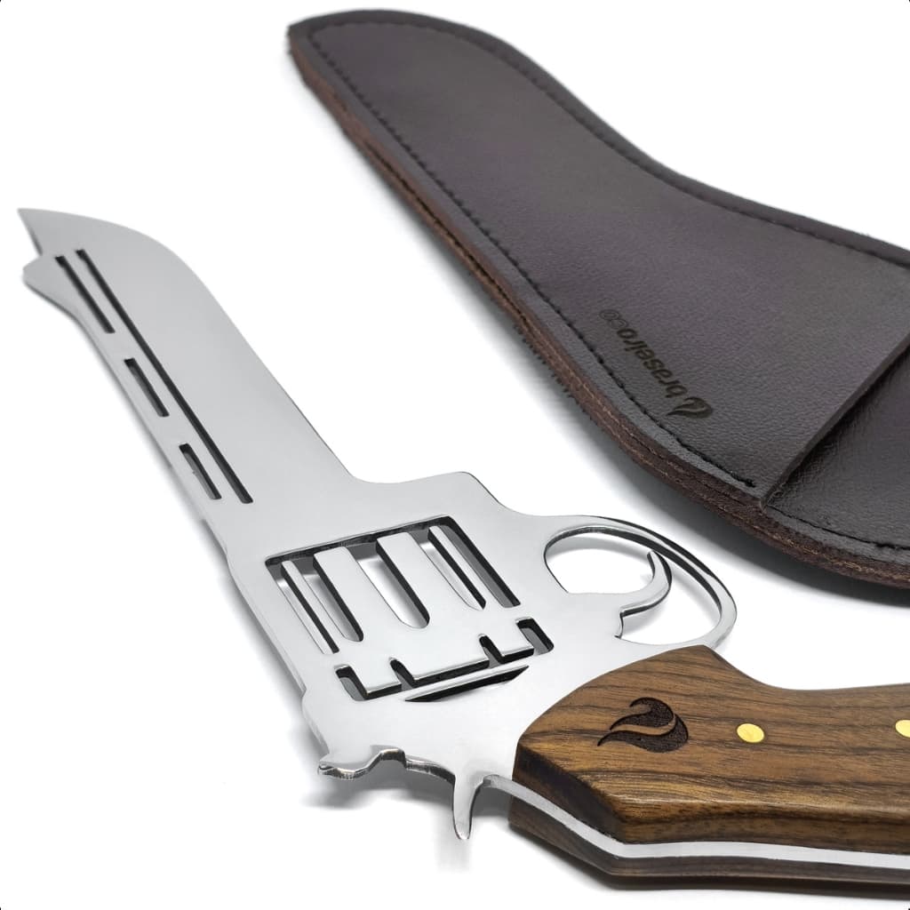 Faca Artesanal para Churrasco estilo Revolver Braseiro CO Anti ferrugem