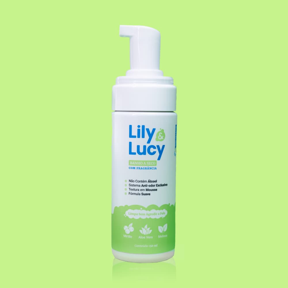 Banho a Seco Pet Wesen Green Lily & Lucy | Elimina Mau Cheiro e Com fragrância | Limpeza Rápida | Cães e Gatos