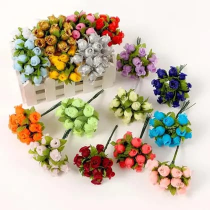 Mini Rosinhas de Seda 144 Rosas Delicadas Para Decoração Casamento Artesanato