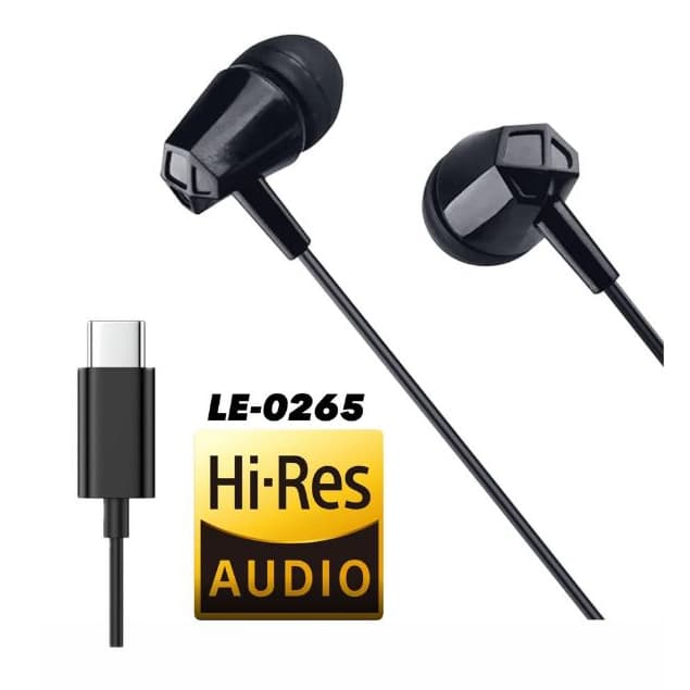 Fone USB-C com Microfone LE-0265 Intra-Auricular Som Hi-Fi Estéreo Controle Volume para Android