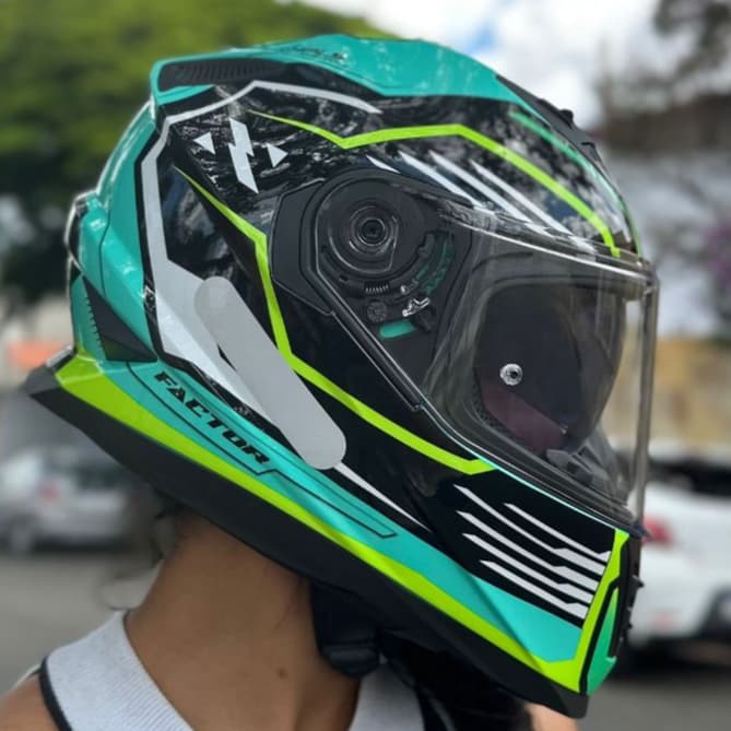 CAPACETE NORISK SOUL II FF302 SUPER LANÇAMENTO FACTOR PRETO/AMARELO ESPORTIVO VISEIRA SOLAR