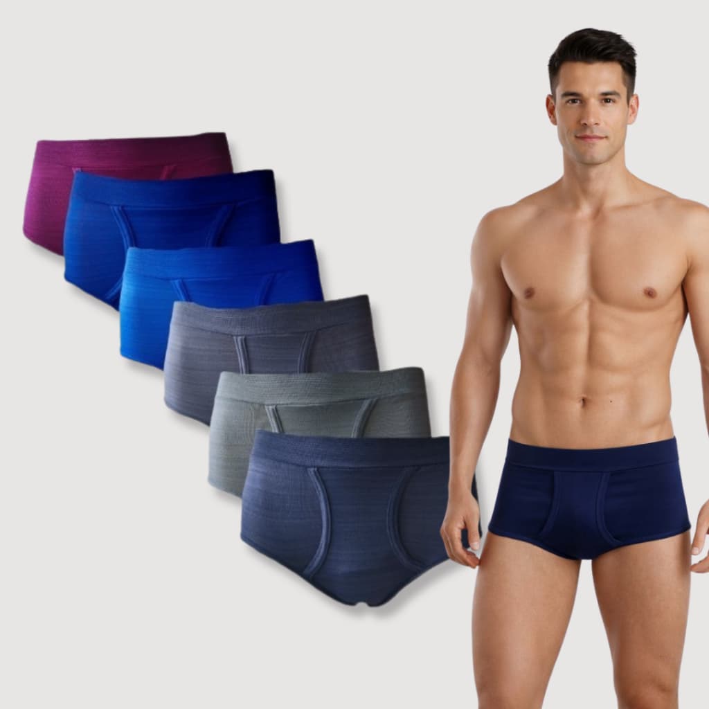 Kit c/ 6 Cueca Slip com Abertura em Helanca Brasling