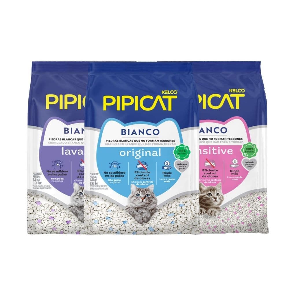 Areia Sanitária Pipicat Bianco Para Gatos Higiênica Controle de Odor Opções Alta Absorção