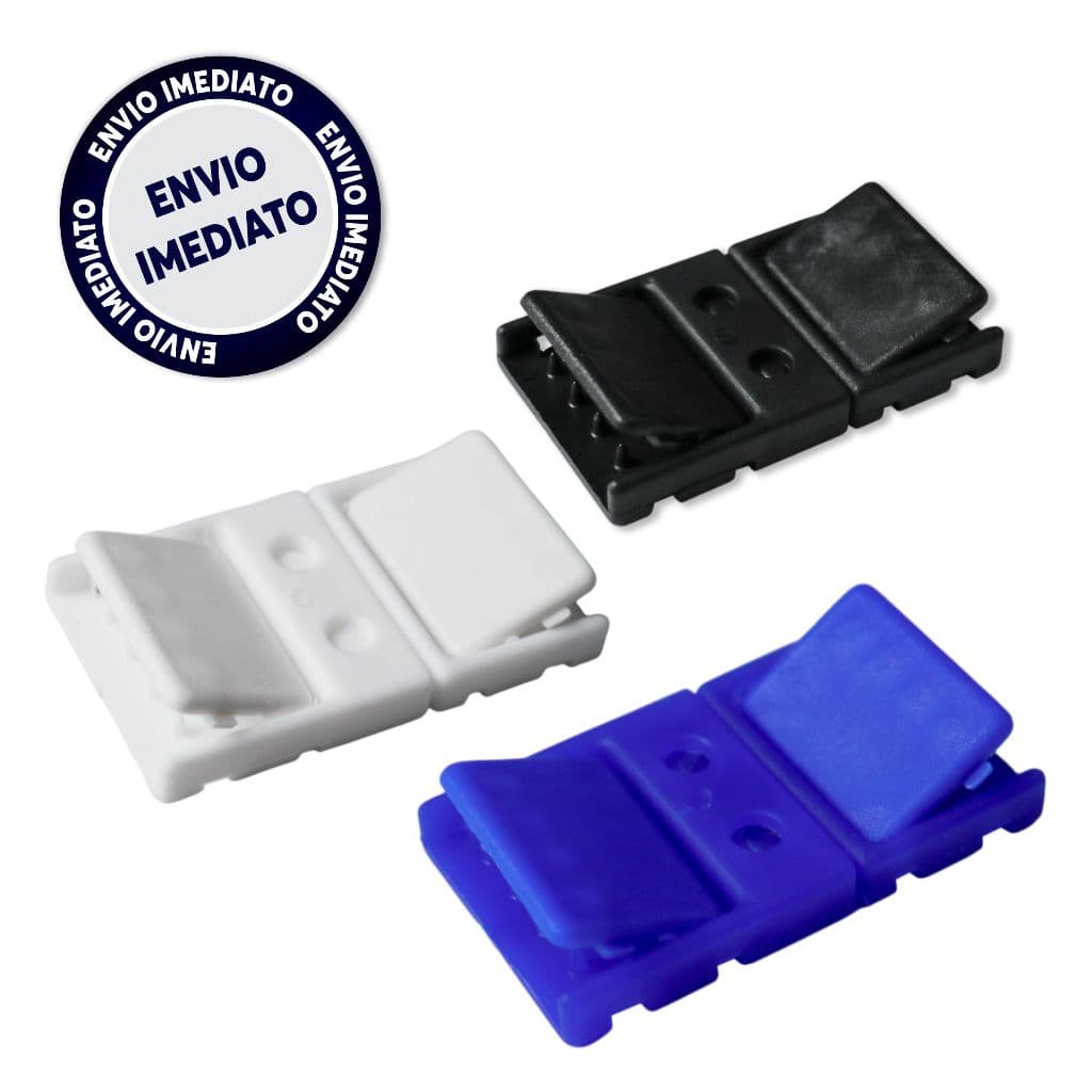 1-25 Travas de Segurança Para Cordões 20mm de Crachá na cor Azul/Branca/Preta