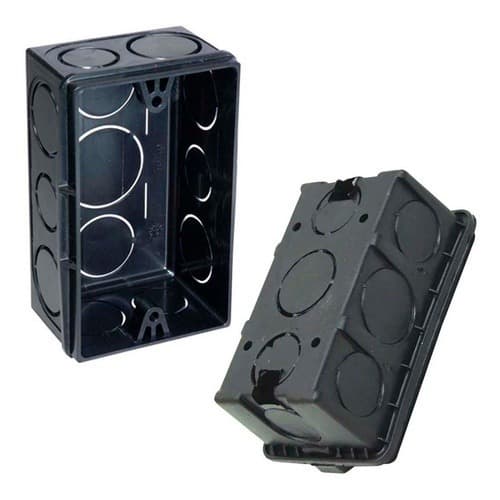 Kit 50 Caixa 4x2 Preta De Passagem Para Parede Tomada Interruptor Embutida