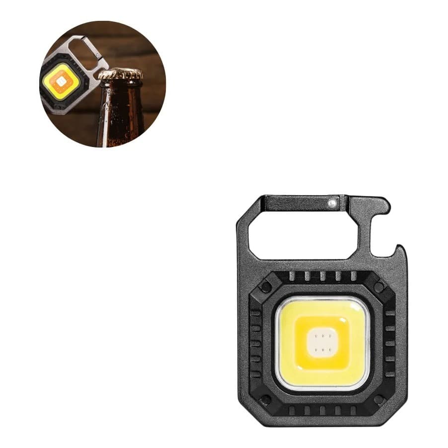 Mini Lanterna LED Chaveiro 670lm Magnética 4 Chaves Abridor USB-C