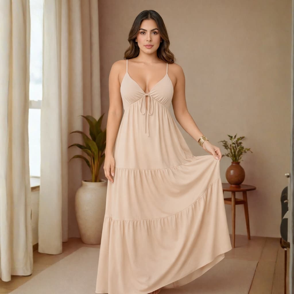 Vestido Longo Forrado Feminino de amarração confortável Duna
