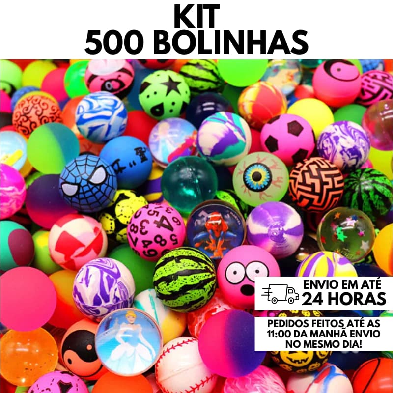 Kit 500 Bolinhas 27mm Pula Pula Multicoloridas Festa Brinquedo Infantil