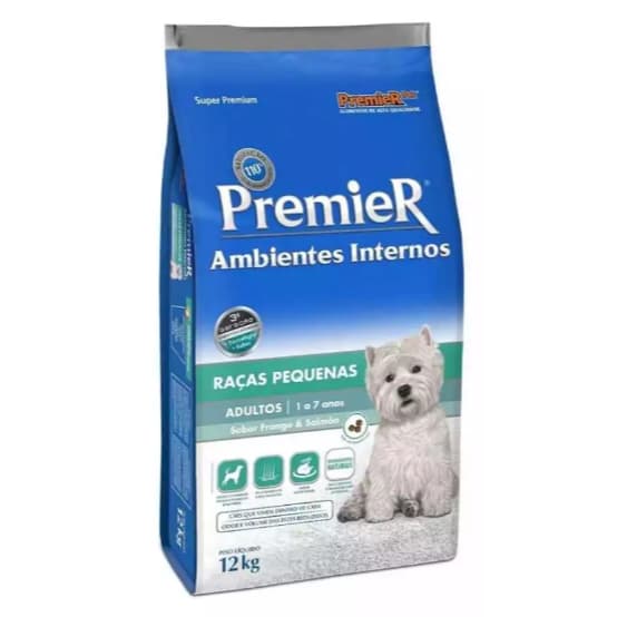 Ração Premier Ambientes Internos Cães Adultos Pequeno 12kg - Premier Pet