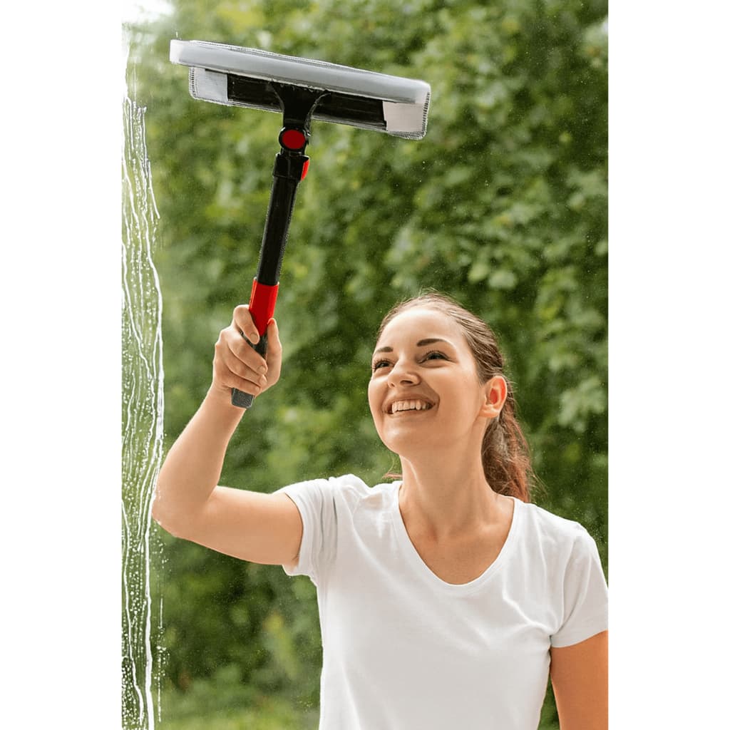 Rodo Mágico 2 em 1 Limpa Vidros e Janelas com 1 Refil  microfibra Cabo Extensível c rodo giro 360°
