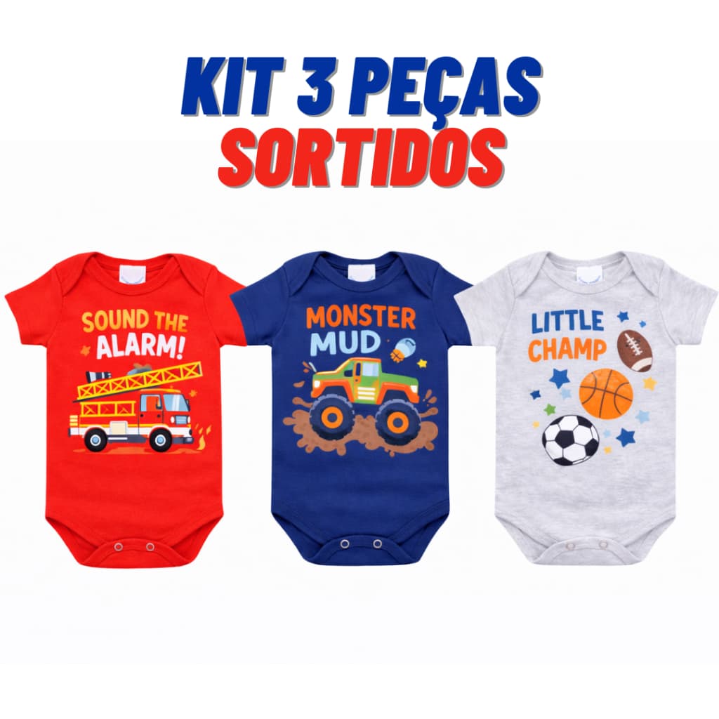 Kit body Bebe 3 Peças Roupas de Bebe Roupa de Verão Sortida