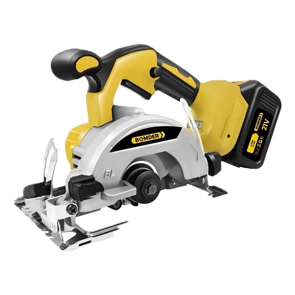 Serra Circular sem Fio Bomvink BOM-9706 21V 2 Baterias 125mm Motor Brushless 0-45°