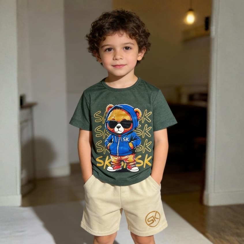 roupas de menino conjunto infantil masculino bermuda e camisa de blogueirinho