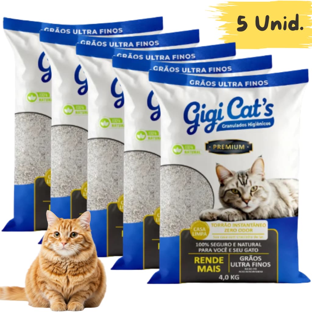 Areia Higiênica Premium Para Gatos Gigi Cats Rende Mais 4kg cada pacote