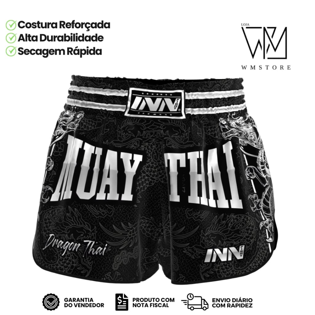 Short Muay Thai INN Classic Dragon Thai Cinza Unissex