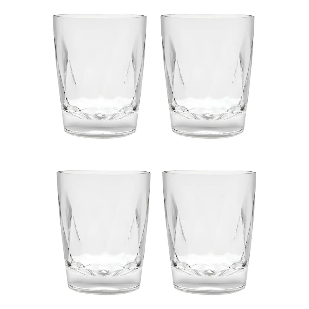 Kit 4 Copos Acrílico Helsim 400ml Geometric Para Sucos e Água