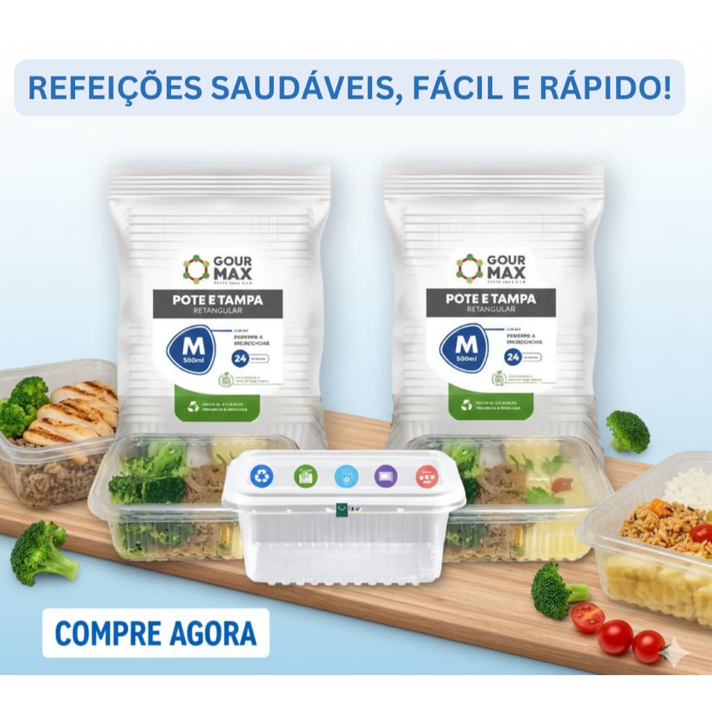 Kit 72 Pote Descartável 350ml/500ml Freezer Microondas Marmita