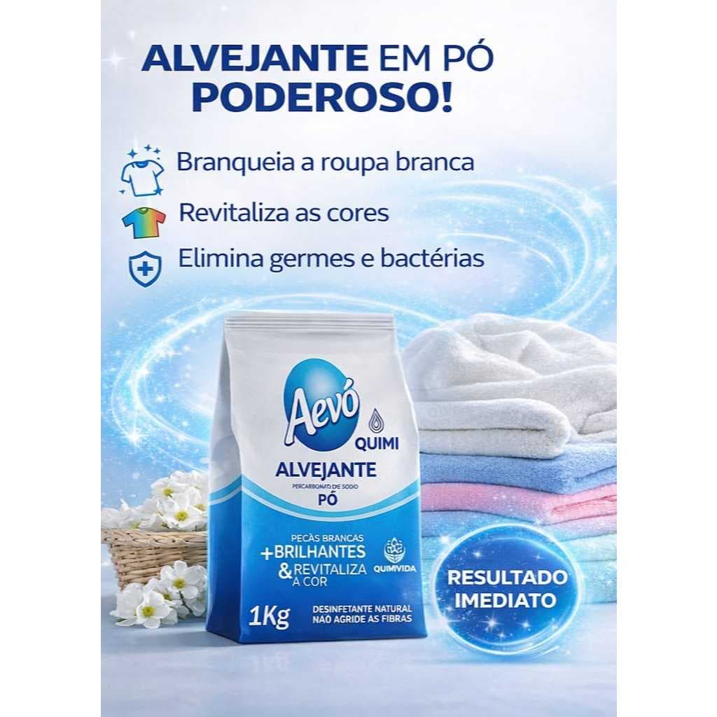 Percarbonato de Sódio 1Kg – Tira Manchas Difíceis + Branco Impecável - Aevó - Quimivida