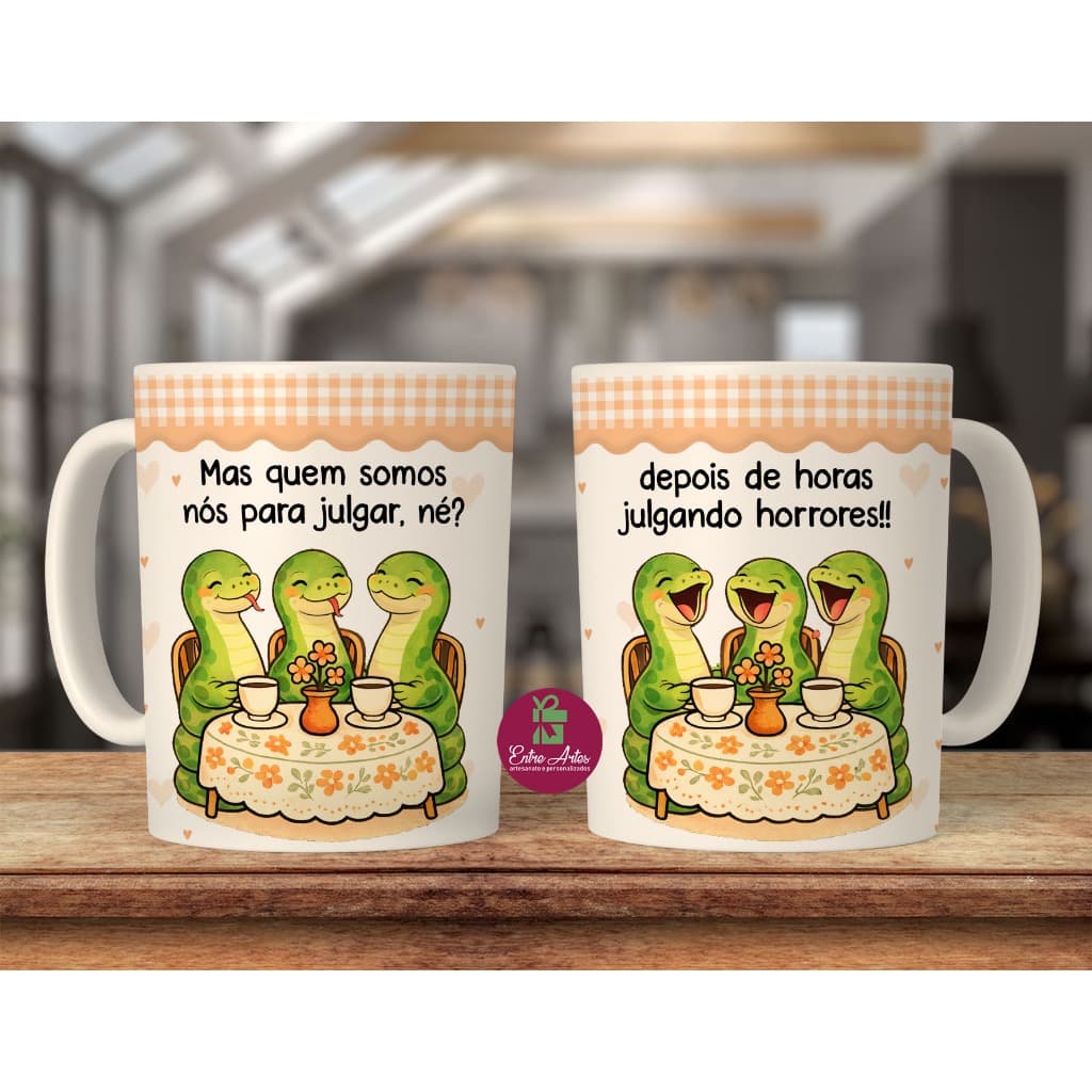 Caneca quem somos nós para julgar depois de horas julgando personalizada vaquinha galinha cobra fofoca amigas presente
